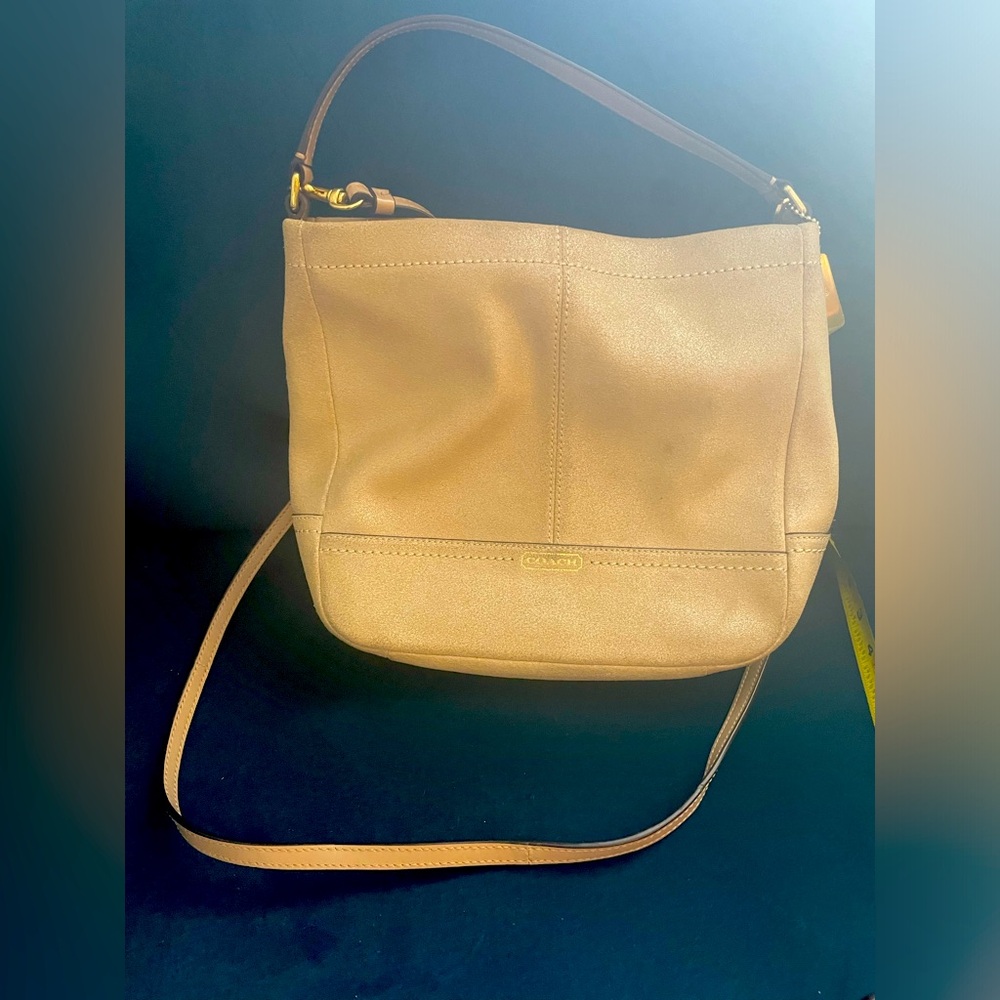 Coach microfiber sueded Coach purse. Good condition!